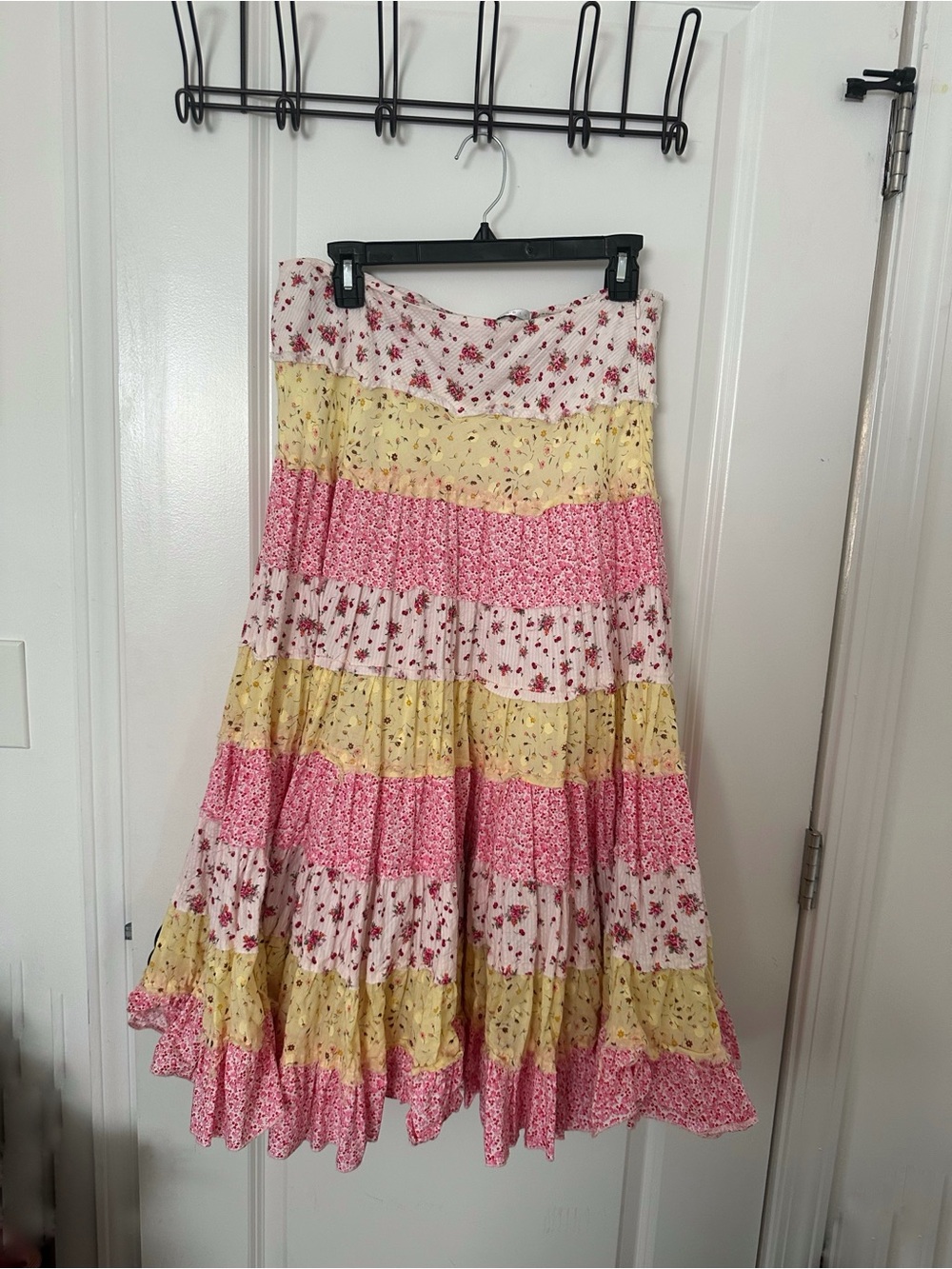Lapis cotton Women's Tiered Floral Print Maxi Skirt size large